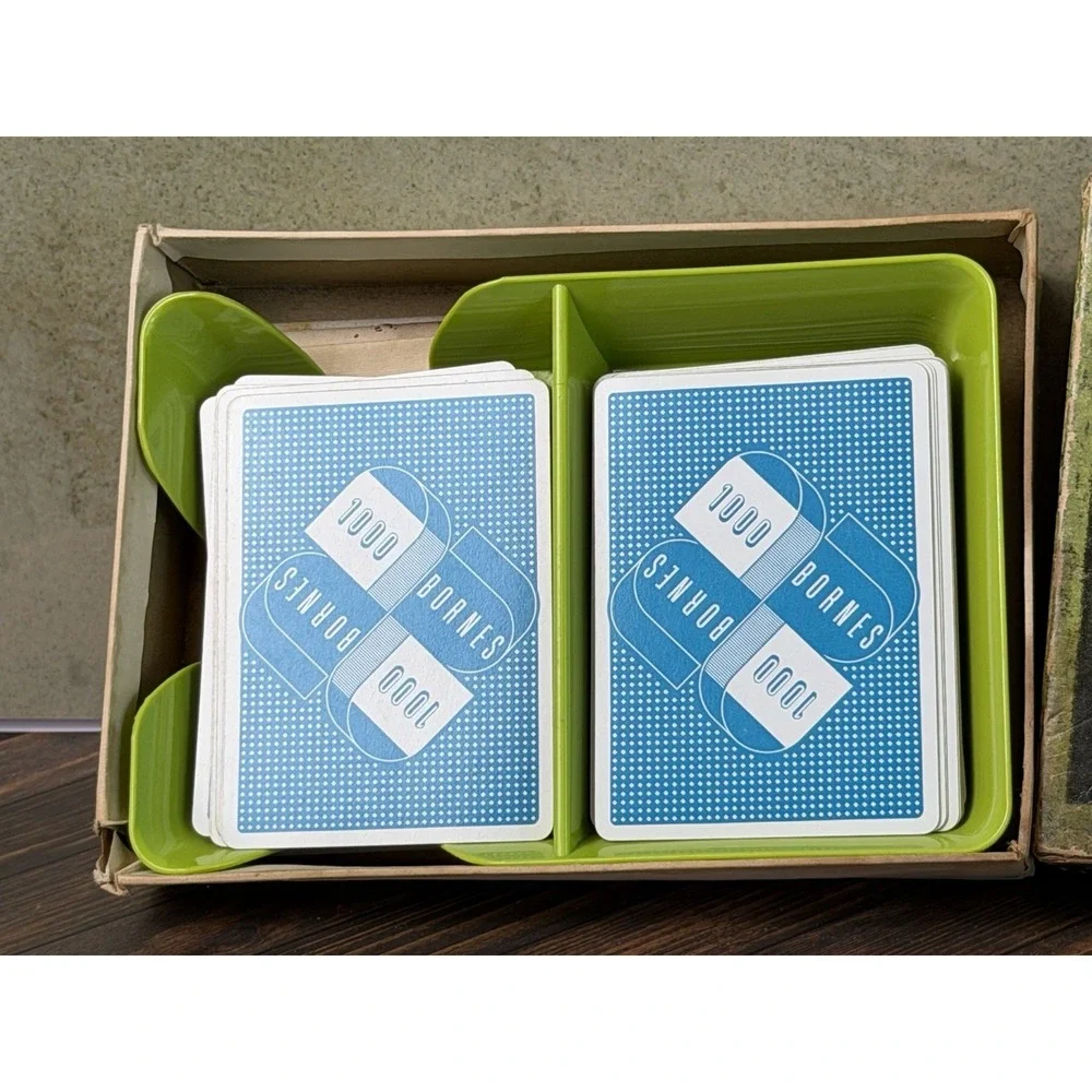 Mille Bornes 1962 Parker Brothers French Card Game Complete with Card Trays